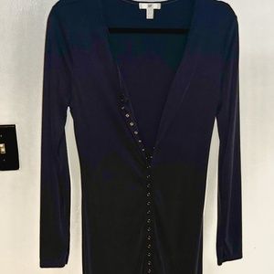 NORDSTROM BP Button Down Ribbed Dress - Blue